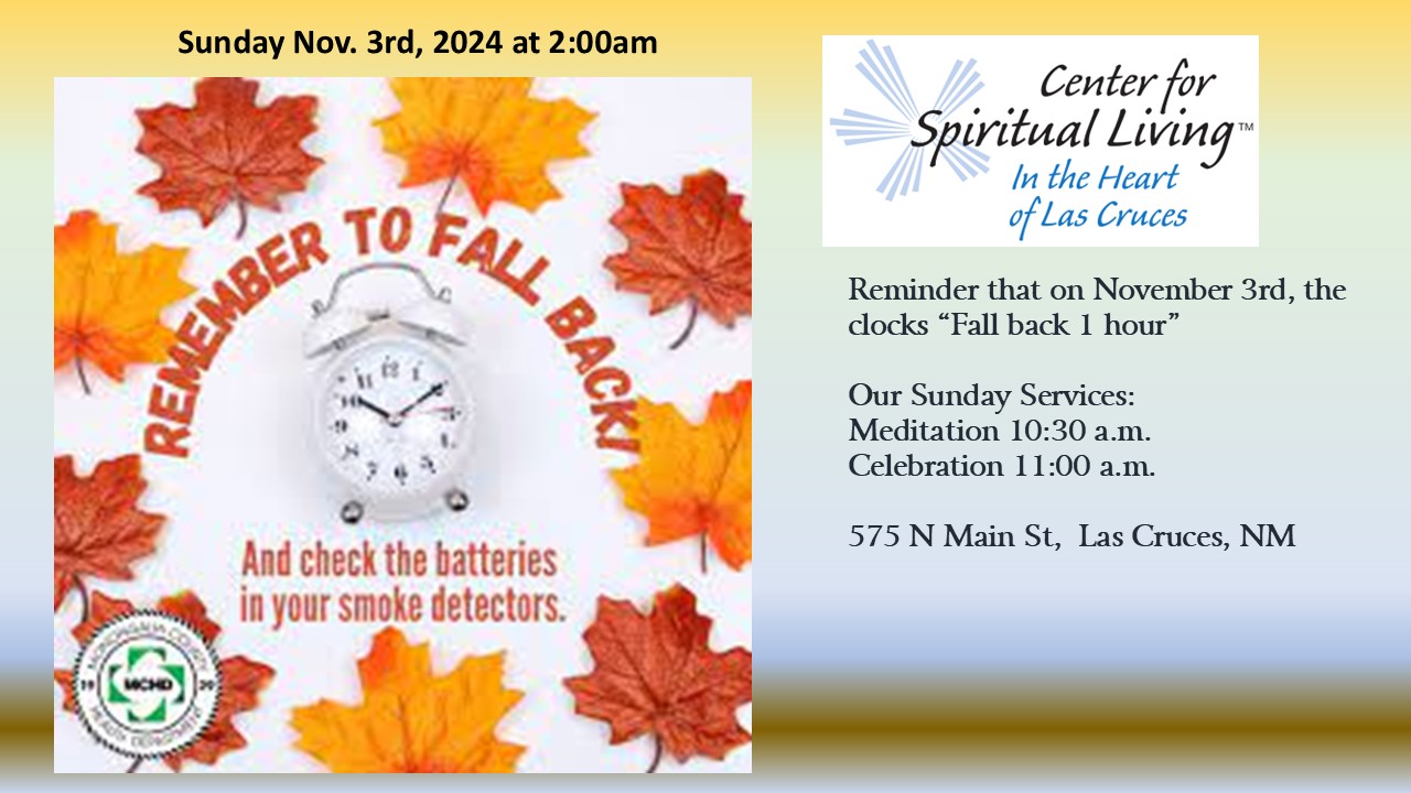 Sunday Nov 3rd 2024 Clocks Fall back reminder