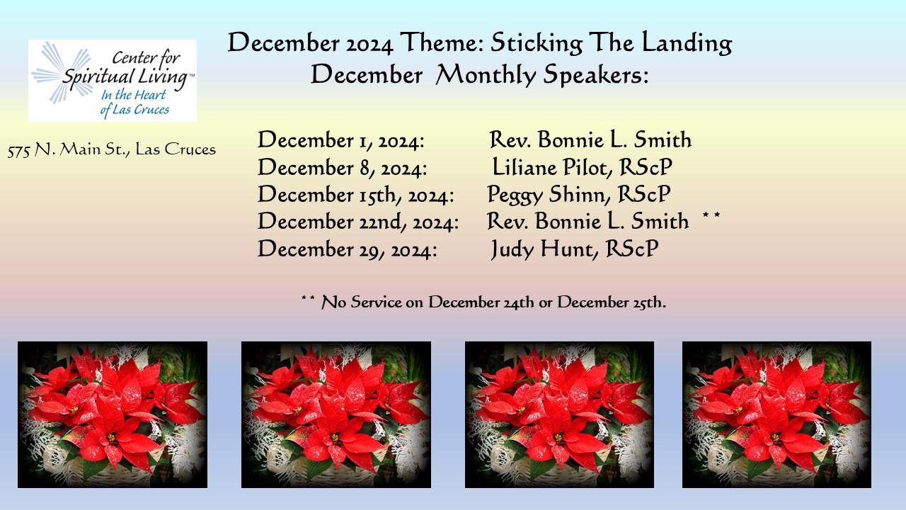 December 2024 Monthly Speakers